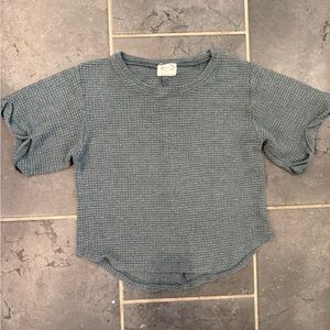 Girls Gray Textured Top